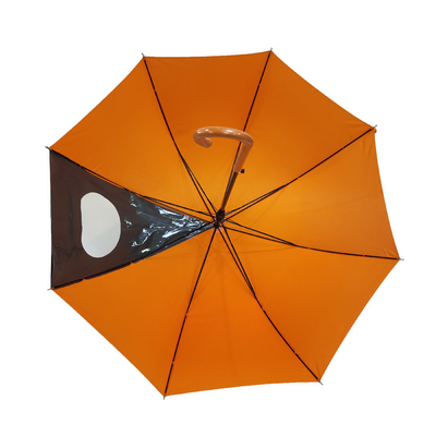 Pongee Fabric Metalowa rama Damski parasol przeciwdeszczowy Automatyczny pomarańczowy kolor