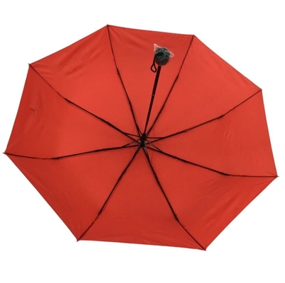 Ręczne otwieranie nadruku Czerwony parasol 3 składany