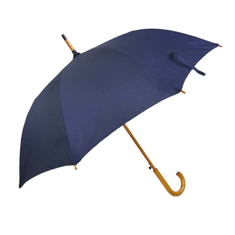 Prosty biznesowy parasol z drewnianym uchwytem Pongee z nadrukiem logo