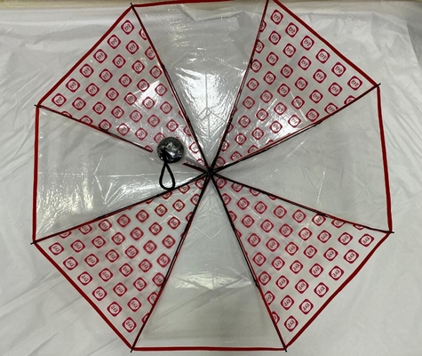 21-calowy przezroczysty składany parasol ręczny otwarta metalowa rama