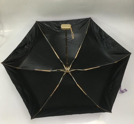 Mały rozmiar 5 składanych damskich parasolek kieszonkowych z czarną powłoką wewnątrz