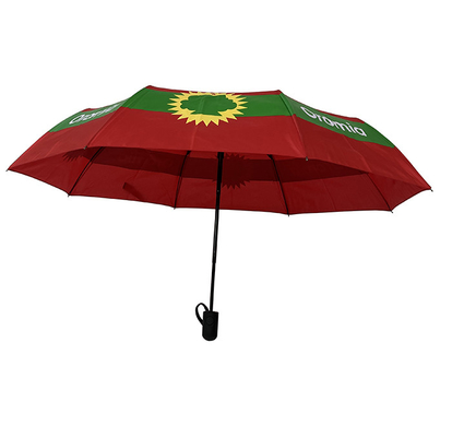 Czerwony automatyczny parasol podróżny Pongee z 8-panelowym logo Promocyjny parasol damski