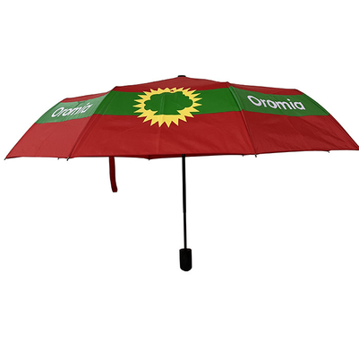 Czerwony automatyczny parasol podróżny Pongee z 8-panelowym logo Promocyjny parasol damski