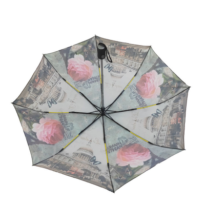 Metalowa rama Żebra z włókna szklanego Składany parasol Nadruk w pełnym kolorze
