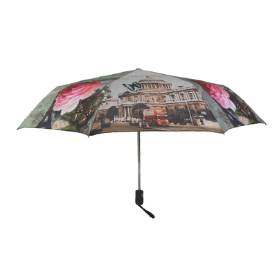 Metalowa rama Żebra z włókna szklanego Składany parasol Nadruk w pełnym kolorze