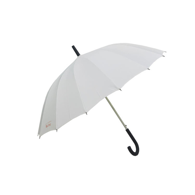16 żeber Auto Open Umbrella w kolorze białym, długi parasol