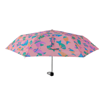 Ręczne otwarcie 3 składany parasol wodoodporny kolor różowy
