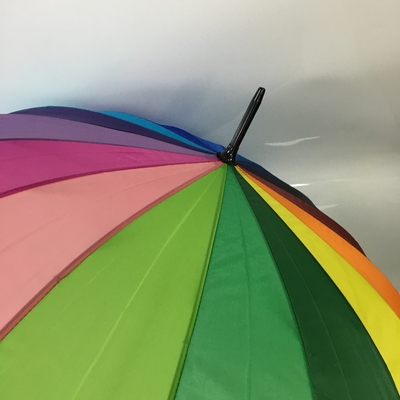 8 Rybiste wodoodporne Pongee Kolor tęczy Okrągły parasol golfowy
