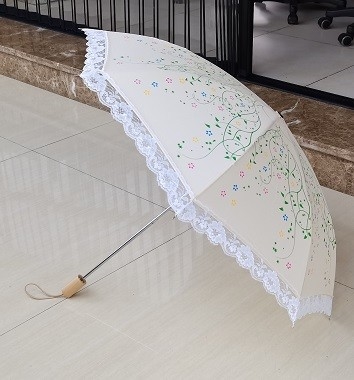 Super lekki 2 składany zwrotny parasol Satyn ramy włókna szklane żebra podręczne otwarte 19 cali 8 paneli