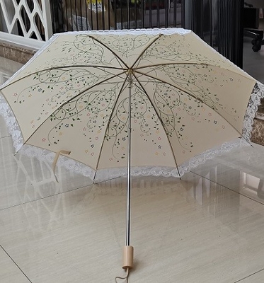 Super lekki 2 składany zwrotny parasol Satyn ramy włókna szklane żebra podręczne otwarte 19 cali 8 paneli