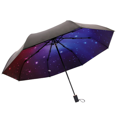 Windproof 8 żebra Automatyczny składany parasol z astralną rękojeścią z gumowej tkaniny Pongee