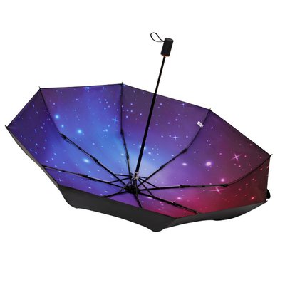 Windproof 8 żebra Automatyczny składany parasol z astralną rękojeścią z gumowej tkaniny Pongee