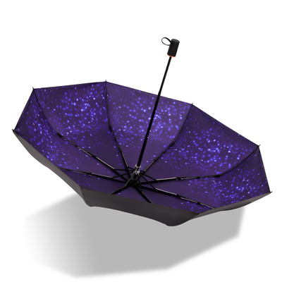 Windproof 8 żebra Automatyczny składany parasol z astralną rękojeścią z gumowej tkaniny Pongee