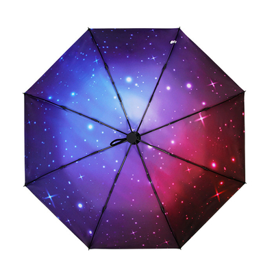 Windproof 8 żebra Automatyczny składany parasol z astralną rękojeścią z gumowej tkaniny Pongee