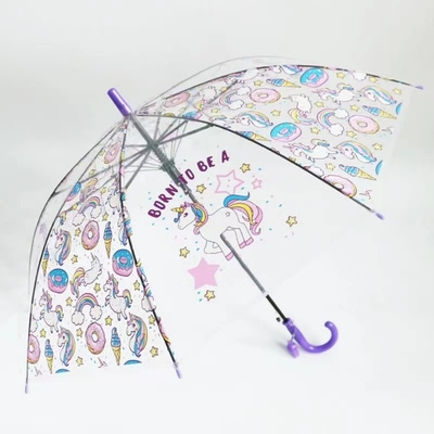 Włókno szklane żebra i Windproof Auto otworzyć Stylowy przezroczysty parasol dla dzieci