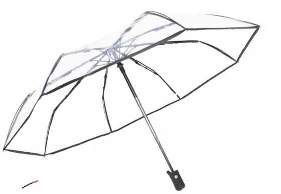 Wygodnie kompaktowy przezroczysty trójkątny parasol pasuje do torby