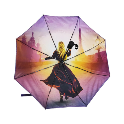Automatyczny Windproof Travel Parasol Z Custom Logo Jasne Drukowanie Cyfrowe
