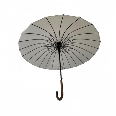 23-calowa, superwietrznoodporna, drewniana parasola z 190 tonami tkaniny Pongee, 24 żebra i 104 cm średnicy otwarcia.