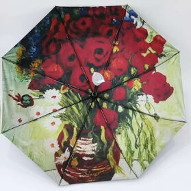 Vincent Van Gogh Art Blackout 3-składany automatyczny parasol z ochroną UV i automatycznym zamknięciem (21 cali-8k)