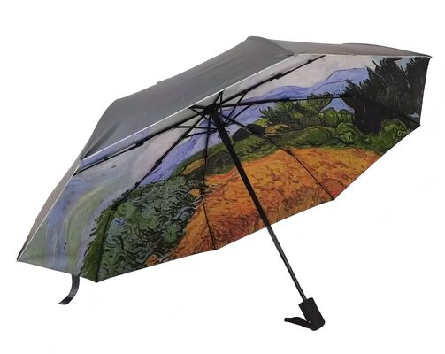 Vincent Van Gogh Art Blackout 3-składany automatyczny parasol z ochroną UV i automatycznym zamknięciem (21 cali-8k)