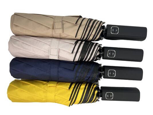 21 Inches 3-Fold Auto Open And Close Umbrella Pongee With Black Uv Coating Fabric