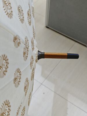 23-calowy parasol automatyczny otwierany, z bawełnianym lnem i żebrami z włókna szklanego, zapewniający elegancką ochronę przed deszczem