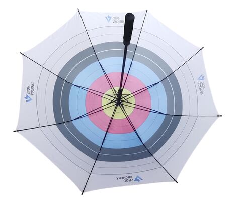 Składany parasol golfowy Arrow Target o średnicy otwarcia 130 cm, wykonany z tkaniny pongee i trzonka z włókna szklanego