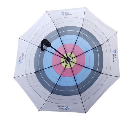 Składany parasol golfowy Arrow Target o średnicy otwarcia 130 cm, wykonany z tkaniny pongee i trzonka z włókna szklanego
