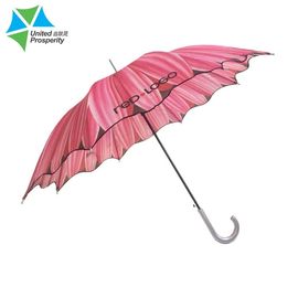 Kompaktowy, silny, automatyczny parasol w sztyfcie różowy Długość 70-100 cm na deszczowe dni