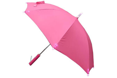 Dostosowane dziewczęce różowe parasolki Łatwa instrukcja Otwarte użycie 19 cali z diodami LED na końcach