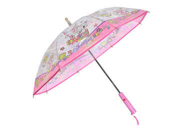 Dostosowane dziewczęce różowe parasolki Łatwa instrukcja Otwarte użycie 19 cali z diodami LED na końcach