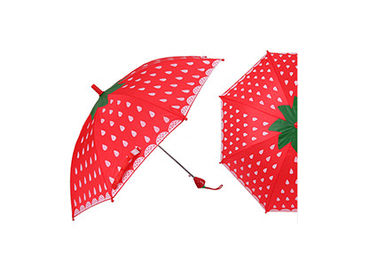 Urocza truskawkowa rączka kompaktowy parasol dla dzieci 18 cali Bezpieczny dla dzieci