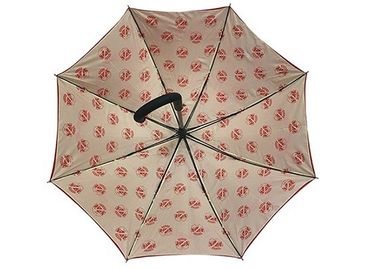 Odporny na wiatr parasol golfowy czerwony Pongee z pełnym nadrukiem wewnątrz panelu