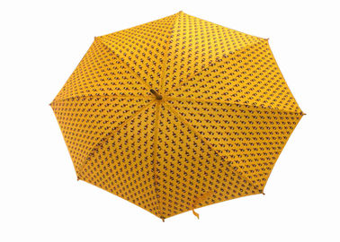 Żółty damski drewniany parasol przeciwdeszczowy Drewniany trzonek Poliester