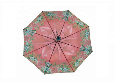 Kwiatowy 21-calowy składany parasol 8 żeber Gumowy / plastikowy uchwyt Mocny, wytrzymały