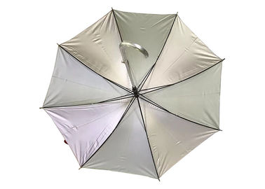 Kolorowy, prosty aluminiowy parasol Srebrny klej w srebrnym kształcie z uchwytem w kształcie litery „Auto”