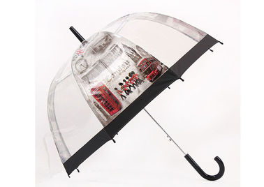 Widoczny automatyczny przezroczysty parasol przeciwdeszczowy Prosty uchwyt do gięcia w kształcie kopuły