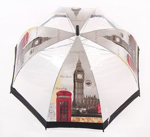 Widoczny automatyczny przezroczysty parasol przeciwdeszczowy Prosty uchwyt do gięcia w kształcie kopuły