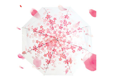 Kompaktowy, przezroczysty parasol przeciwdeszczowy z tworzywa sztucznego na zewnątrz