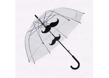 Popularny druk brody Obraz Przezroczysty parasol przeciwdeszczowy Metalowe żebra wału