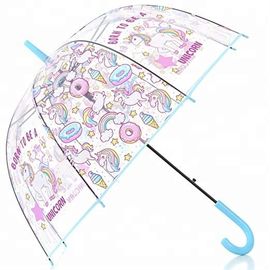 Przezroczysty parasol jednorożca w kształcie kopuły, przezroczysty plastikowy parasol w kształcie bańki