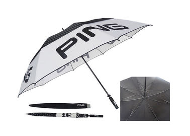 Lekkie, czarne wiatroszczelne parasole golfowe dla mężczyzn Lekka rama z włókna szklanego