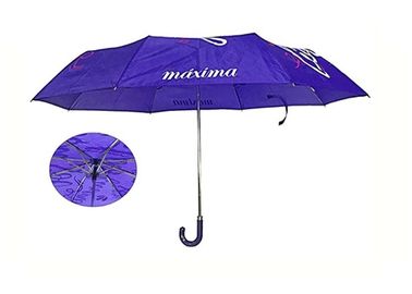 Wodoodporna instrukcja 3-częściowy parasol, składany parasol Pongee PU J Uchwyt