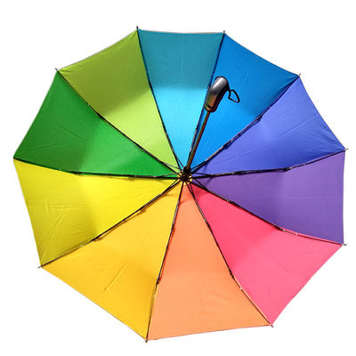Wysokiej jakości wodoodporny, ręcznie składany parasol tęczowy