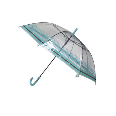 Auto Open J Handle 23-calowy, przezroczysty parasol przeciwdeszczowy POE