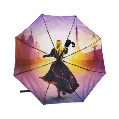 Automatycznie otwierany, dwuwarstwowy, wiatroodporny parasol podróżny 21 &quot;* 8K