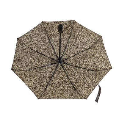 Długość 28 cm Lekki parasol podróżny w panterkę