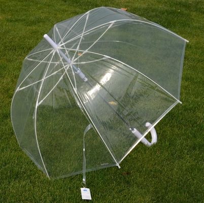 Wodoodporny uchwyt J 8mm Metalowy trzonek Przezroczysty parasol przeciwdeszczowy