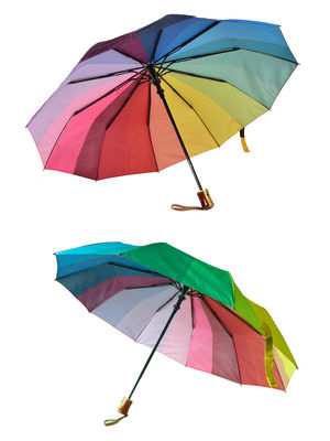 Wiatroodporny tęczowy parasol składany dwa z 8mm metalowym trzonkiem