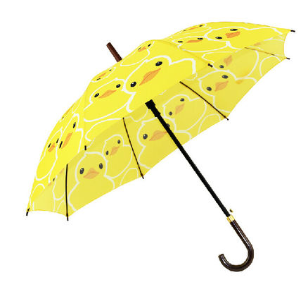 Dziecięca śliczna żółta kaczka J Handle kompaktowy parasol golfowy